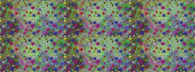 Renkli, pürüzsüz desen. Çiçek duvar kâğıdı. Yeşil renkli şirin tekstil. Raster illüstrasyonu. Çiçek arka planı.