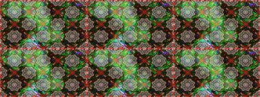 Raster. Düz Çiçek Elementleri Tasarımı. Renkli Bahar Teması Kusursuz Arkaplan.