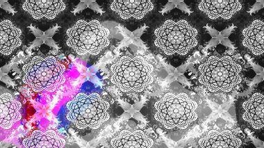 Renkli Bahar Teması eskiz kalıbı. Çocuk stili. Düz Çiçek Elementleri Tasarımı. Çiçekli çizim raster arkaplanı.