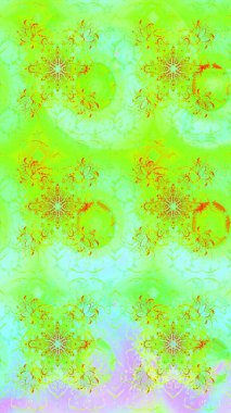 Düz Çiçek Elementleri Tasarımı. Güzel kumaş deseni. Asya tekstil tarzında. Renkli Bahar Teması eskiz kalıbı. Çiçek desenli çizim. Raster illüstrasyonu.