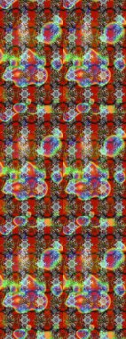 Düz Çiçek Elementleri Tasarımı. Raster güzel kumaş deseni çiziyor. Renkli Bahar Teması eskiz kalıbı. Çiçek deseni.