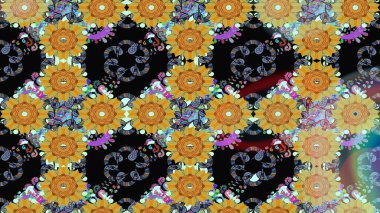 Şirin çiçek elementleri. Renkli Bahar Teması eskiz kalıbı. Düz Çiçek Elementleri Tasarımı. Raster illüstrasyonu. Çizim deseni Modaya uygun kumaş deseni.