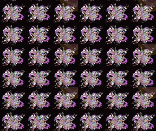 Yumuşak, bahar çiçekleri siyah renklerde. Yaprak ve çiçeklerin suluboya resimleri, siyah renklerde çizimler. Raster illüstrasyonu.