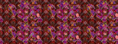 Kumaş, duvar kağıdı ve kağıt üzerine baskı yapmak için gelişen arka plan. Moda arka planında parlak buketler. Raster illüstrasyonu. Eski usul küçük çiçekli şirin bir eskiz deseni..