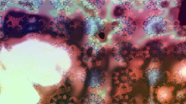 Raster illüstrasyonundaki çiçek desenli çizim. Tarafsız renklerde çiçekler.