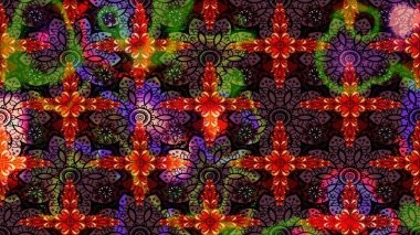 Küçük çiçekteki sevimli çiçek deseni. Raster illüstrasyonu. Siyah renkte çiçekler.