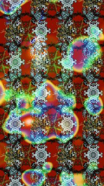 Çiçek duvar kâğıdı. Renkli çizim kalıbı. Kahverengi renkli şirin tekstil. Raster illüstrasyonu. Çiçek arka planı.