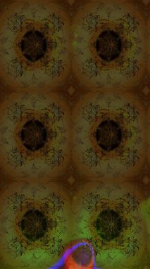 Varicolobrown Raster çizimi. Bir sürü kahverengi ve soyut çiçekli tropik eskiz deseni. Küçük çiçekte sevimli çiçek deseni var..