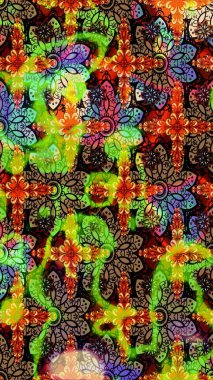 Çizim çiçek deseni duvar kağıdı, web sitesi arka planı, ambalaj kağıdı, davetiye, broşür, afiş veya web sitesi için kullanılabilir. Parlak elementlerin. El çizimi Raster illüstrasyonu.