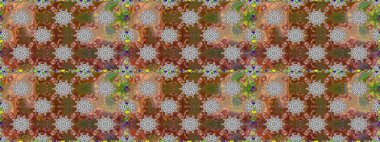 Küçük çiçekteki sevimli çiçek deseni. Güzel karalama çiçekleri olan kusursuz çiçek desenleri. Raster illüstrasyonu. Güzel kumaş deseni.