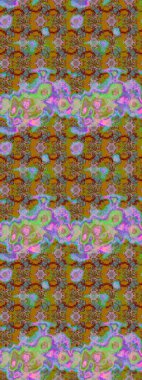 Raster illüstrasyonu. Yumuşak, yeşil renkli bahar çiçekleri. Yaprak ve çiçeklerin suluboya resmi, yeşil renkte çizim deseni.