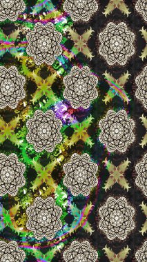 Kumaş desenli papatya çiçeği detayı. Gri renkli çiçekler.