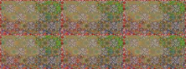 Kahverengi renklerde etnik çiçeklerle kusursuz bir desen. Raster Çiçek İllüstrasyon Şirin Tekstil.