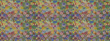 Tekstil için dikişsiz suluboya desen. Şirin çiçekli, desenli, yeşil ve nötr renklerde renksiz desenler. El çizimi çiçek pürüzsüz desen (taş)).