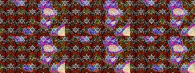 Kahverengi renkli etnik çiçeklerin olduğu zarif bir eskiz modeli. Raster Çiçek İllüstrasyon Şirin Tekstil.