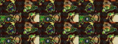 Kahverengi renkte çiçekli çiçek deseni. Suluboya tarzında kahverengi renkte çiçekler.