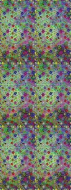 Çiçek duvar kâğıdı. Renkli, pürüzsüz desen. Çiçek arkaplan. Raster illüstrasyonu. Yeşil renklerde şirin tekstil.