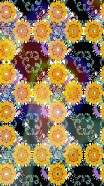 Doğum günü kartı ya da düğün davetiyesi. Suluboya çiçek buketi. Sarı renklerde. Raster illüstrasyonu. Çiçek arkaplan. Çiçekli tebrik kartı.