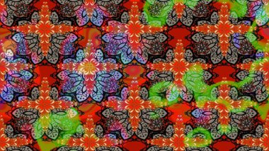 Çiçekli çiçek deseni, suluboya. Kırmızı renkte çiçekler. Renkli bahar temalı eskiz kalıbı. Düz Çiçek Elementleri Tasarım Raster illüstrasyonu.