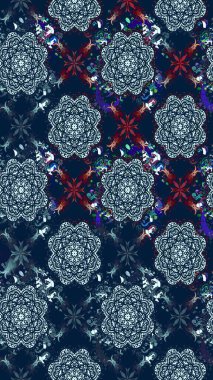 Çizgi çizimi kalıbı. Şirin çiçekler. Raster Moda kumaş deseni.