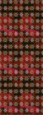 Kahverengi ve kırmızı çiçekli kusursuz desen, suluboya çiçek deseni, sevimli çiçek, duvar kağıdı, kart veya kumaş için fayanslı. Raster - stok.