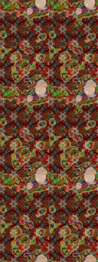 Raster düz çiçek çizim deseni. Hediye ambalaj kağıdı, tebrik kartları, posterler ve pankart tasarımı. Kahverengi renkte çiçekler.