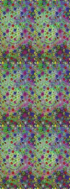 Çiçek duvar kâğıdı. Renkli, pürüzsüz desen. Çiçek arkaplan. Raster illüstrasyonu. Yeşil renklerde şirin tekstil.