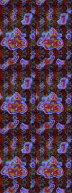 Kumaş desenli papatya çiçeği detayı. Kahverengi renkte çiçekler.