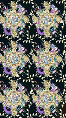 Ev dekoru. Fantezi çiçekli eskiz deseni, doğal duvar kağıdı, çiçek desenli kıvrım çizimi. Paisley el çizimi elementler.