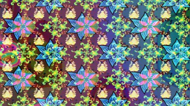 Çiçek desenli eskiz, darbeler, sıçramalar, yaz çiçekleri. Mavi renkli çiçekler. Raster illüstrasyonu.