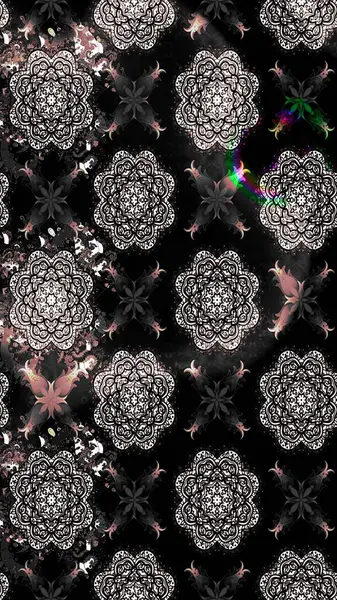 Moda baskıları için zarif bir şablon. Modern çiçek arkaplanı. Halk tarzı. Parlak renkli çiçekleri ve siyah yaprakları olan harika bir çiçek deseni..