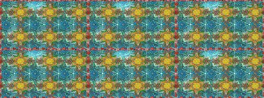 Mavi renkli çiçekler. Raster illüstrasyonunda çiçek deseni çizimi.