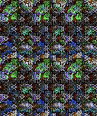 Renkli Yaz Temalı eskiz kalıbı. Düz Çiçek Elementleri Tasarımı. Gri renkli çiçekler. Raster illüstrasyonunda çiçek deseni çizimi.