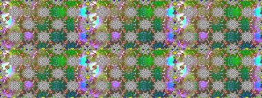 Çocuksu tasarım. El çizimi çiçekli, pürüzsüz bir desen. Tekstil, kumaş, ambalaj, hatıra defteri için hoş bir çiçek arkaplanı. Yeşil ve gri arkaplanda.