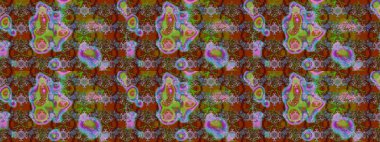 Raster hisseleri. Eskiz arkaplan modeli. Suluboya, elle çizilmiş. Kahverengi üzerine çiçekler.