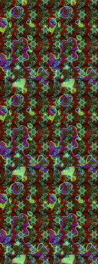 Suluboya çizimi. El çizimi. Çiçekli eskiz deseni. Yeşil renkte çiçekler.