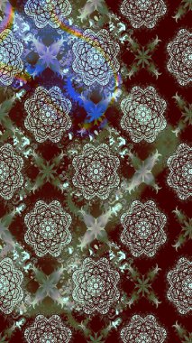 Çiçek desenli eskiz. Gömlek baskısı için çiçek boyası. Kahverengi renkte çiçekler.