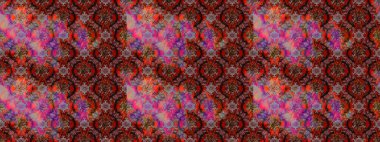 Raster illüstrasyonundaki çiçek desenli çizim. Kahverengi renkte çiçekler.