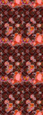 Gömlek, arka plan modelini çiz. Tropik çiçekler. Kahverengi renkte çiçekler.