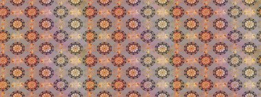 Raster illüstrasyonu. Kıvırcık, parlak örgü. Güzel, parlak, pürüzsüz kumaş, tuval. Çiçek çelengi. Eski moda arka plan. Desen, çizim, çiçek sınırı..