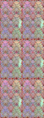 Etnik Mandala süsü. Kızılderili desenli desenli desenli şal deseni. Raster Henna dövme stili. Tekstil, tebrik kartı, boyama kitabı, telefon kılıfı baskısı için kullanılabilir.