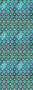 Üzerinde gelincikler ve vadi zambakları olan renkli çiçek desenli nakış deseni. Tekstil tasarımı için mavi renkli geleneksel halk çiçekleri buketi.