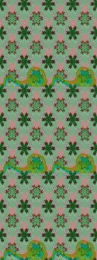 Yumuşak, yaz çiçekli arka plan. Çiçekli karalama şeklinde Raster çiçek deseni. Yeşil renkte çiçekler.