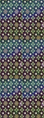 Raster illüstrasyonundaki çiçek desenli çizim. Mor renkte çiçekler.