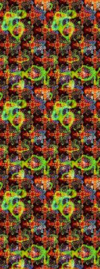 Şirin çiçek elementleri. Taslak desenli, modaya uygun kumaş deseni. Raster illüstrasyonu. Düz Çiçek Elementleri Tasarımı. Renkli Bahar Teması çizim şablonu.