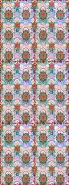 Kızılderili desenli desenli desenli şal deseni. Tekstil, tebrik kartı, boyama kitabı, telefon kılıfı baskısı için kullanılabilir. Etnik Mandala süsü. Raster Henna dövme stili.