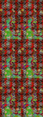 Parlak renkli çiçekli ve kırmızı yapraklı harika bir çiçek deseni. Moda baskıları için zarif bir şablon. Modern çiçek arkaplanı. Halk stili.