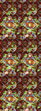 Çizim çiçek deseni duvar kâğıdı olarak kullanılabilir. Kahverengi renkli çiçekler. Raster illüstrasyonu.