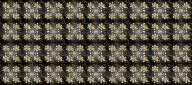 Altın elementlerle bej, kahverengi ve gri renklerde altın desen. Raster oryantal süs. Kusursuz altın desen.