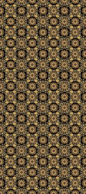 Tasarım şablonu için Raster. Altın desenli çiçek dekoru. Doğu tarzı element. Davetiyeler, kartlar, sertifika, web sayfası için Raster illüstrasyon. Bej, kahverengi ve siyah renklerde altın element.